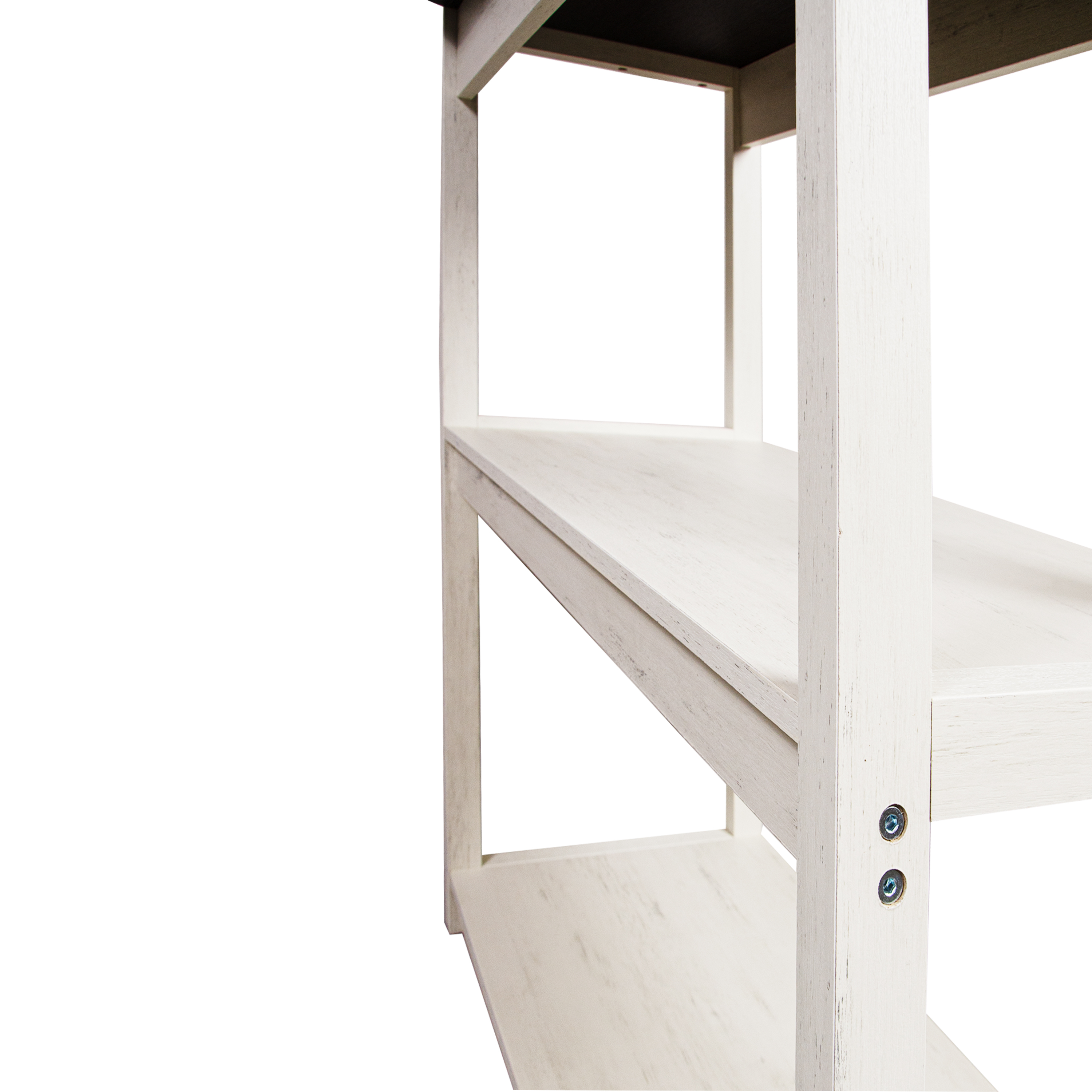 Anmytek 5 Tier Bakers Rack White and Rustic Brown Kitchen Storage Organizer Coffee Bar Microwave Stand