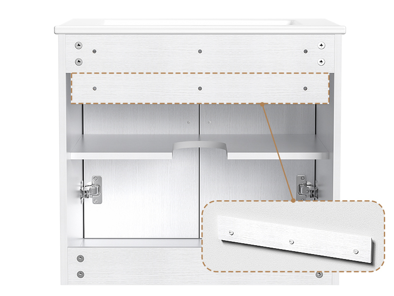 Anmytek 24 Inch Wall Mounted Bathroom Vanity with Ceramic Sink Combo, Modern Floating Bathroom Storage Cabinet with 2 Doors & Soft Close Hinges, Space Saving Small Bath Vanity Set, White