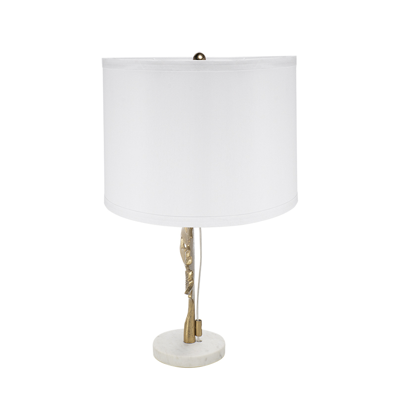 Anmytek Gold And White Table Lamp Leaf Design D13x22.2 Inch Decorative Table Lamp For Living Room Bedroom End Table