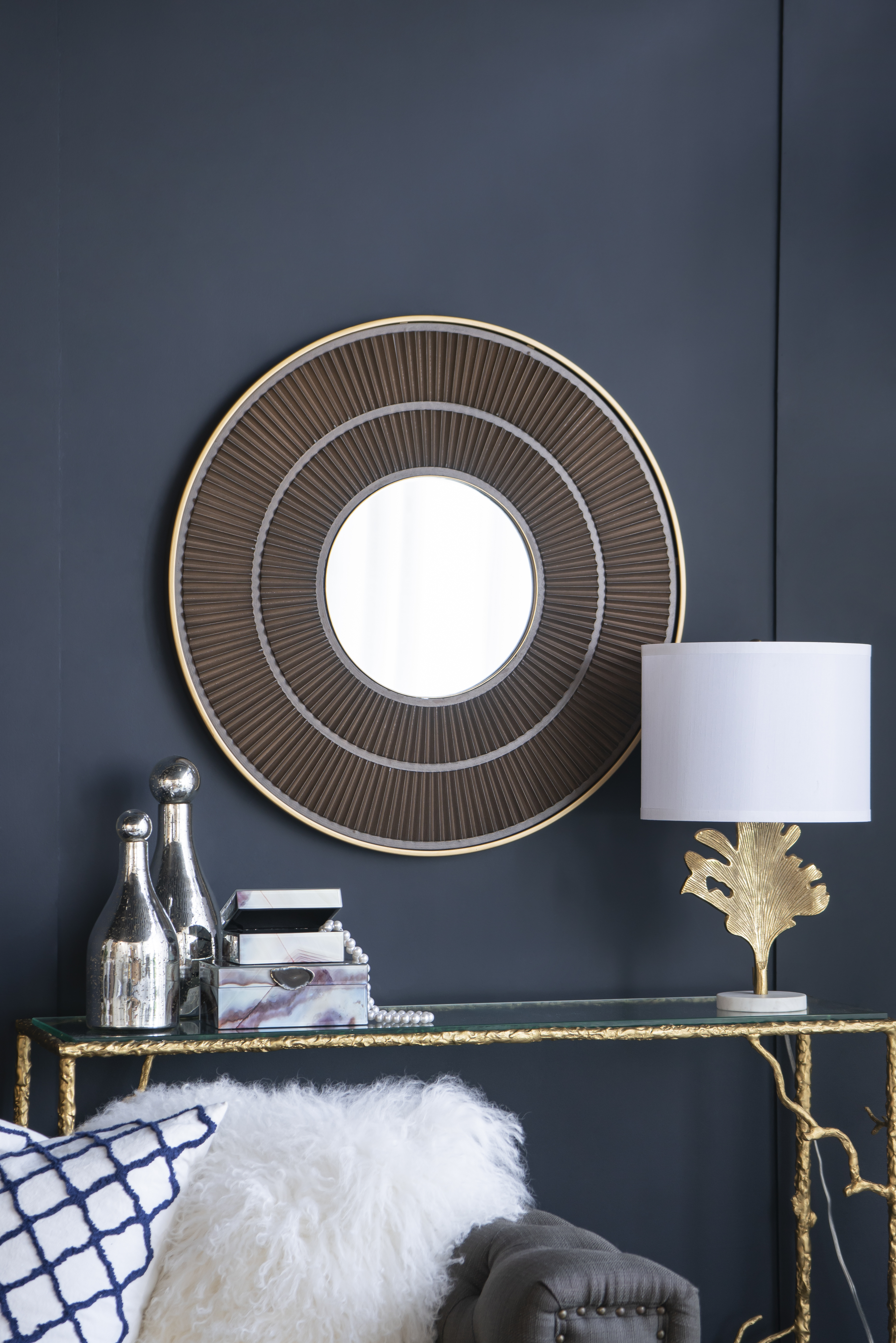 Anmytek Gold And White Table Lamp Leaf Design D13x22.2 Inch Decorative Table Lamp For Living Room Bedroom End Table
