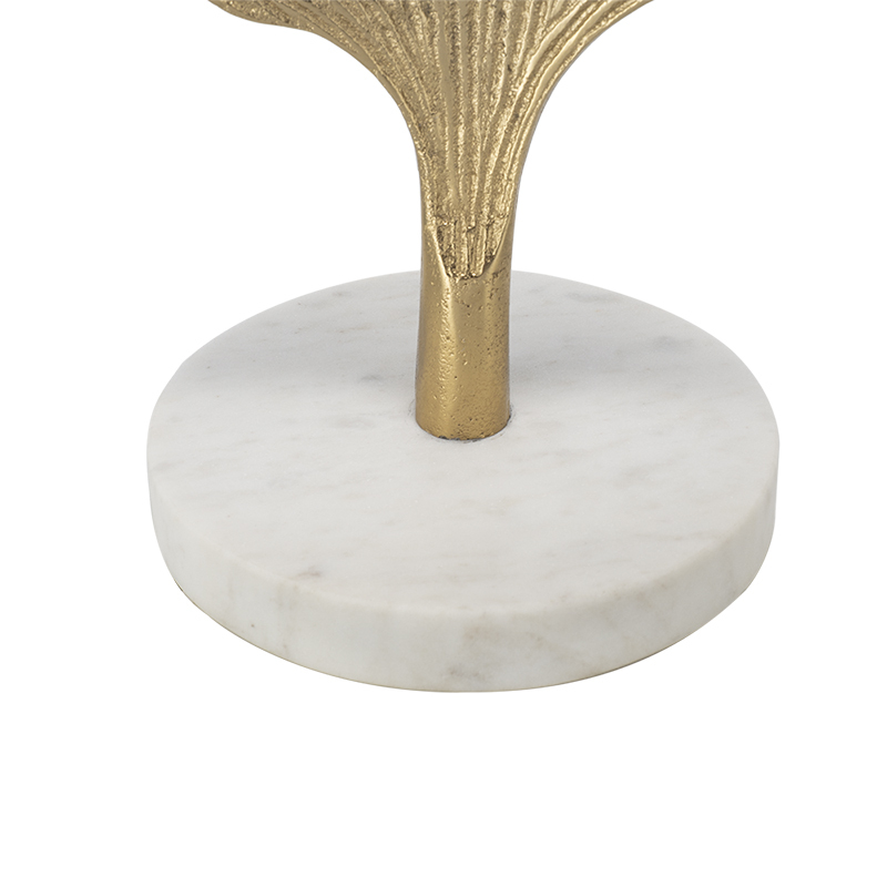 Anmytek Gold And White Table Lamp Leaf Design D13x22.2 Inch Decorative Table Lamp For Living Room Bedroom End Table