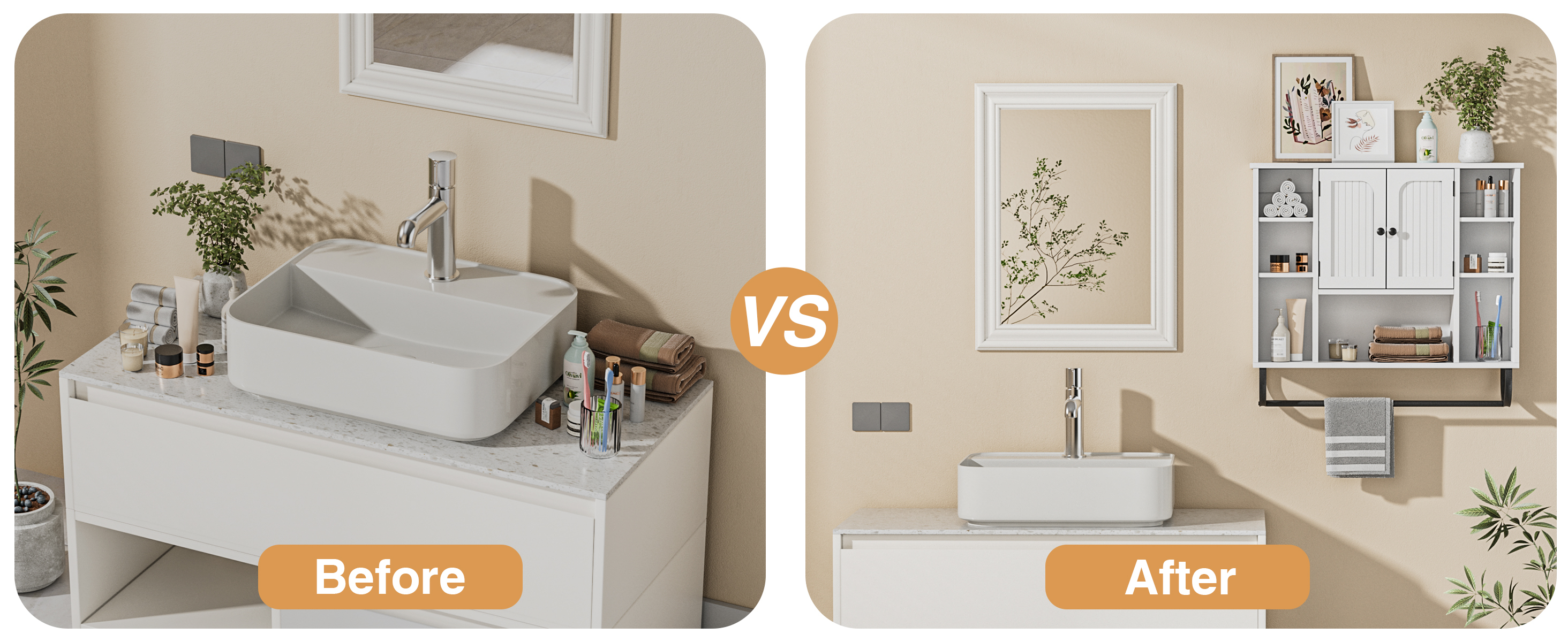 WhiteBathroom Wall Cabinet - Medicine Cabinet with Adjustable Shelves & Doors, 80*19*70 cm Over The Toilet Storage for Bathroom, Wall Mounted Organizer for Laundry Room Kitchen Living Room