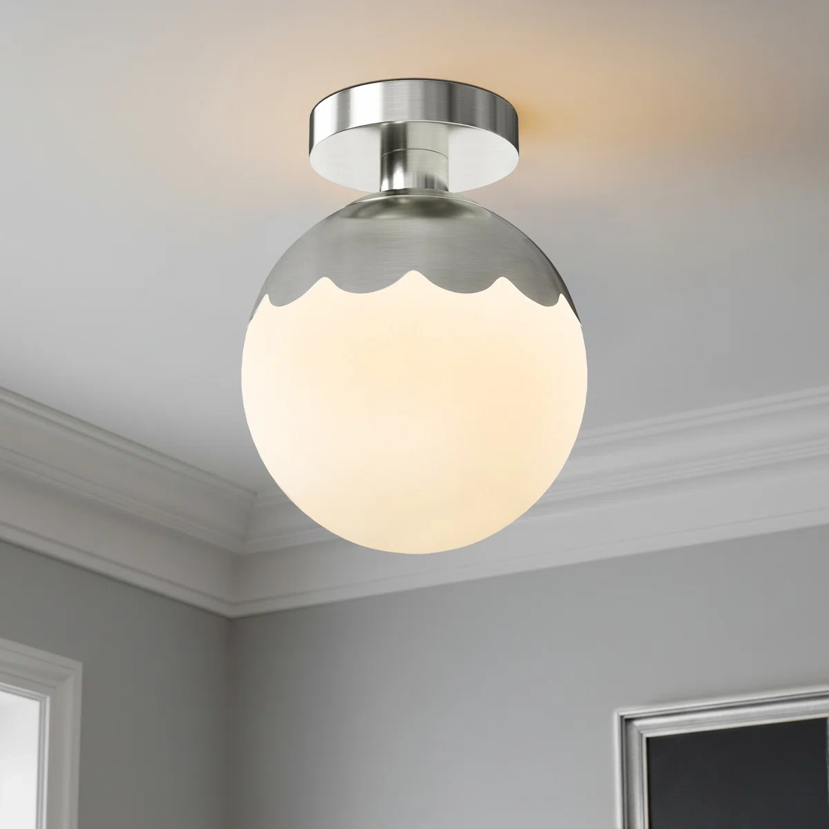 7.87" W 1-Light Globe Semi Flush Mount(not included bulbs)