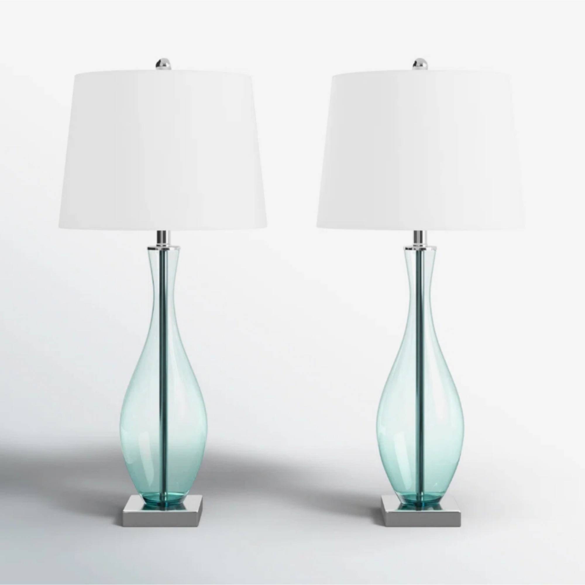 30 Inch Tall Glass Table Lamps Set of 2, 3-Way Dimmable Bedside Nightstand Lamps with USB Charging Port, for Bedroom Living Room Guest Room Study(not included bulbs)