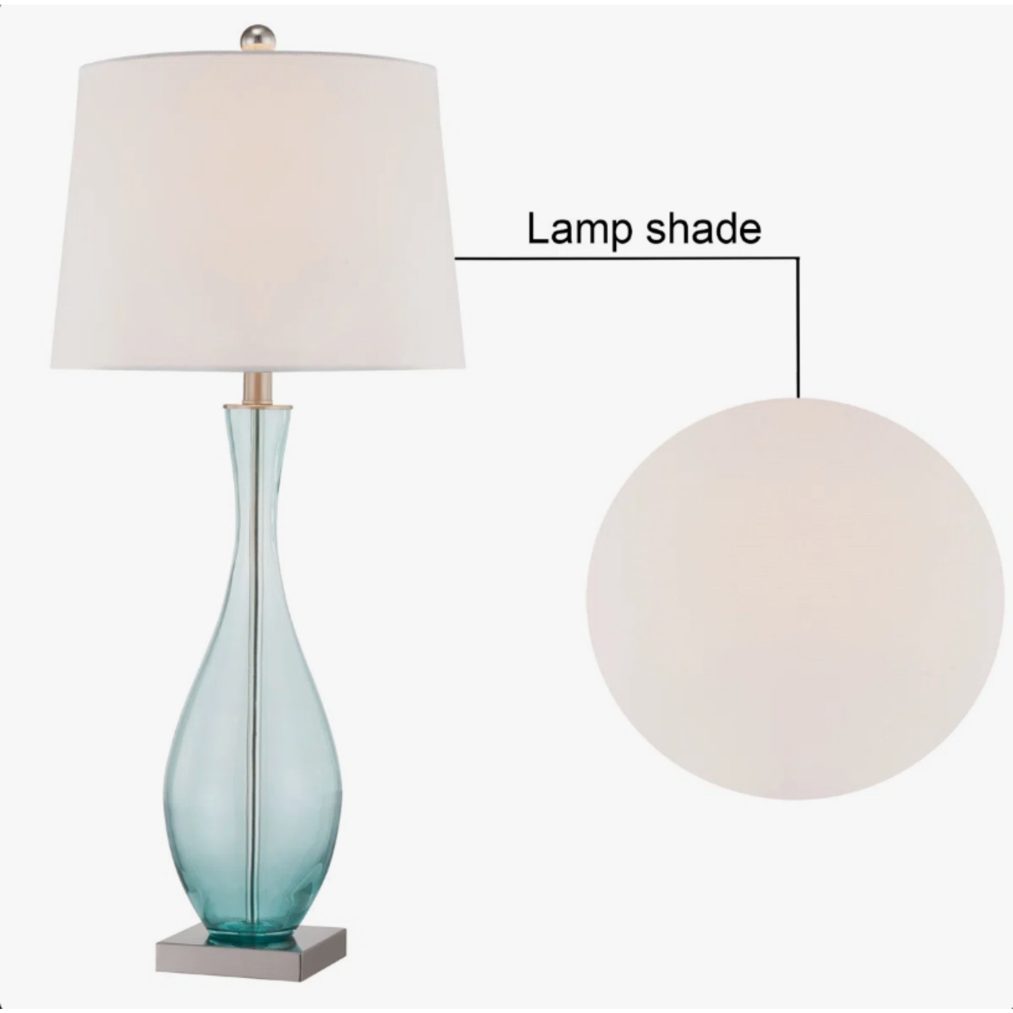 30 Inch Tall Glass Table Lamps Set of 2, 3-Way Dimmable Bedside Nightstand Lamps with USB Charging Port, for Bedroom Living Room Guest Room Study(not included bulbs)