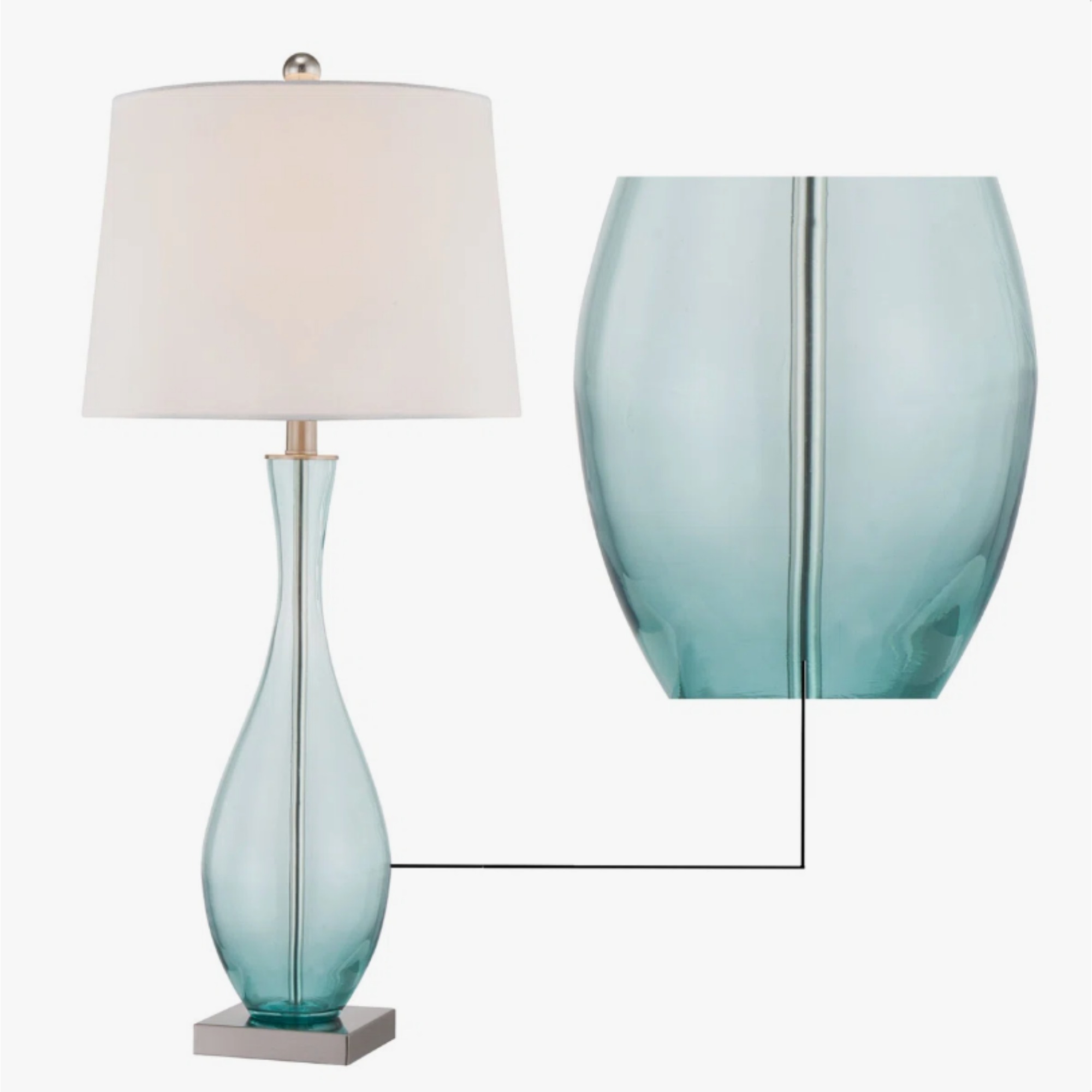 30 Inch Tall Glass Table Lamps Set of 2, 3-Way Dimmable Bedside Nightstand Lamps with USB Charging Port, for Bedroom Living Room Guest Room Study(not included bulbs)