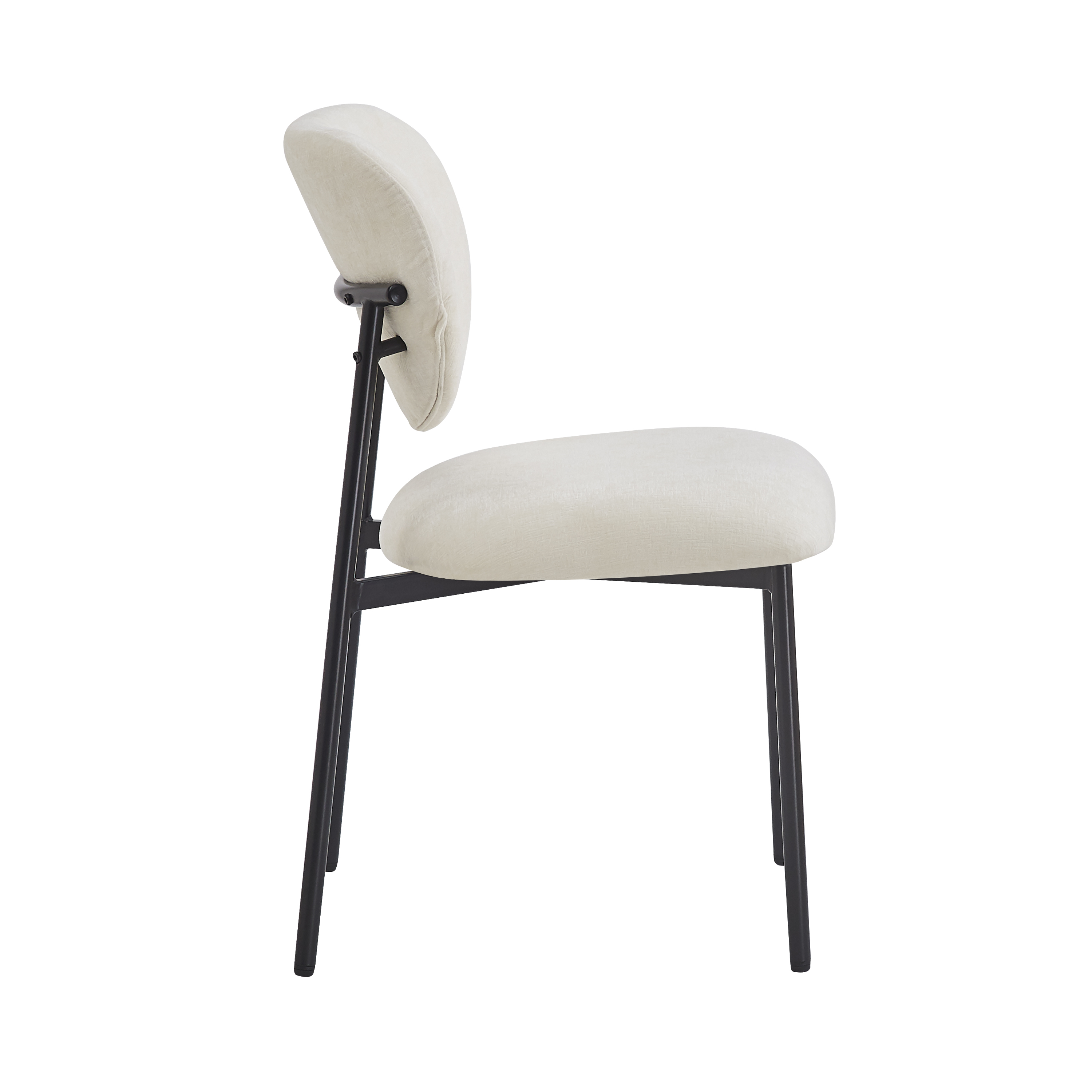 `Anmytek Upholstered Dining Chairs Set of 2 with Metal Legs Beige`