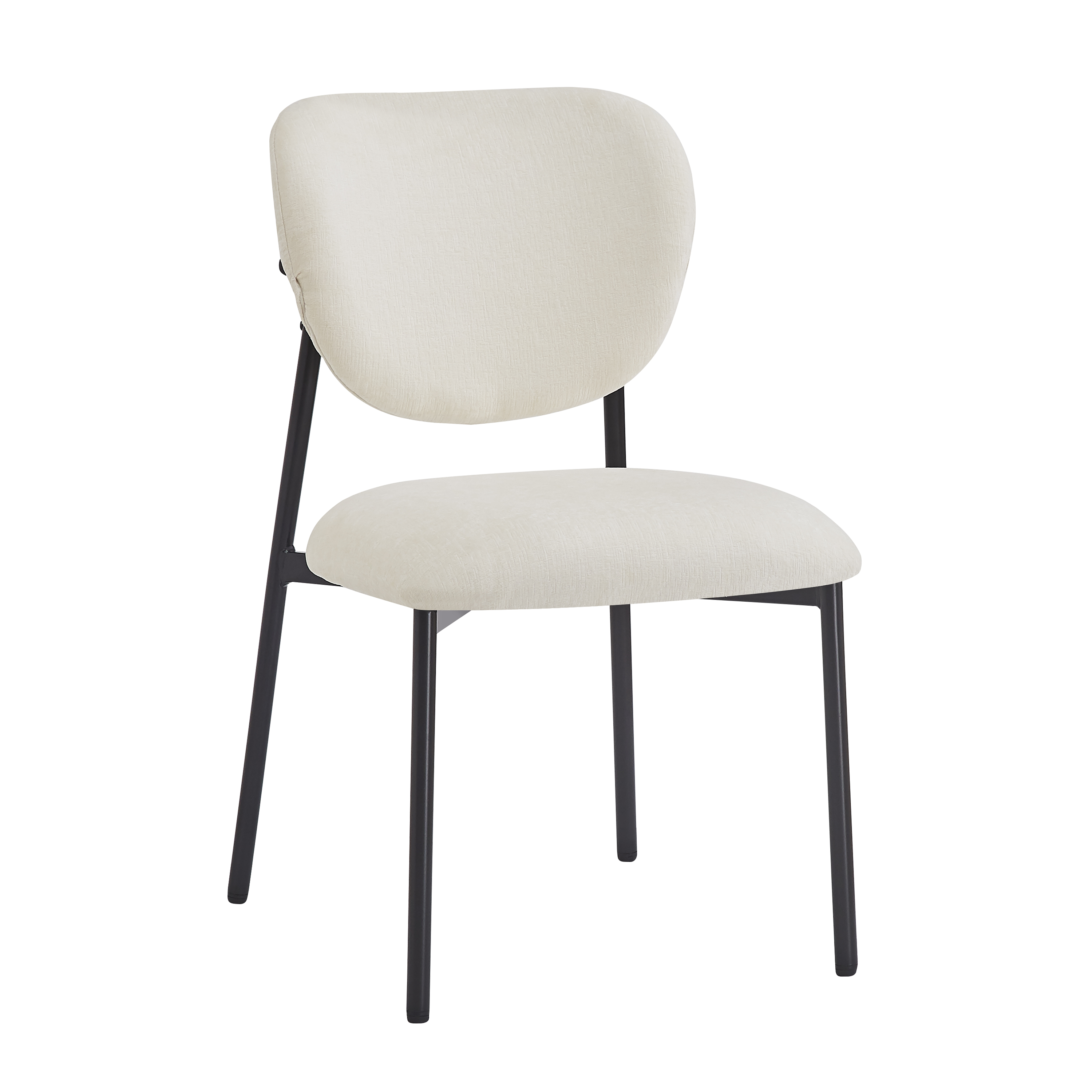 `Anmytek Upholstered Dining Chairs Set of 2 with Metal Legs Beige`