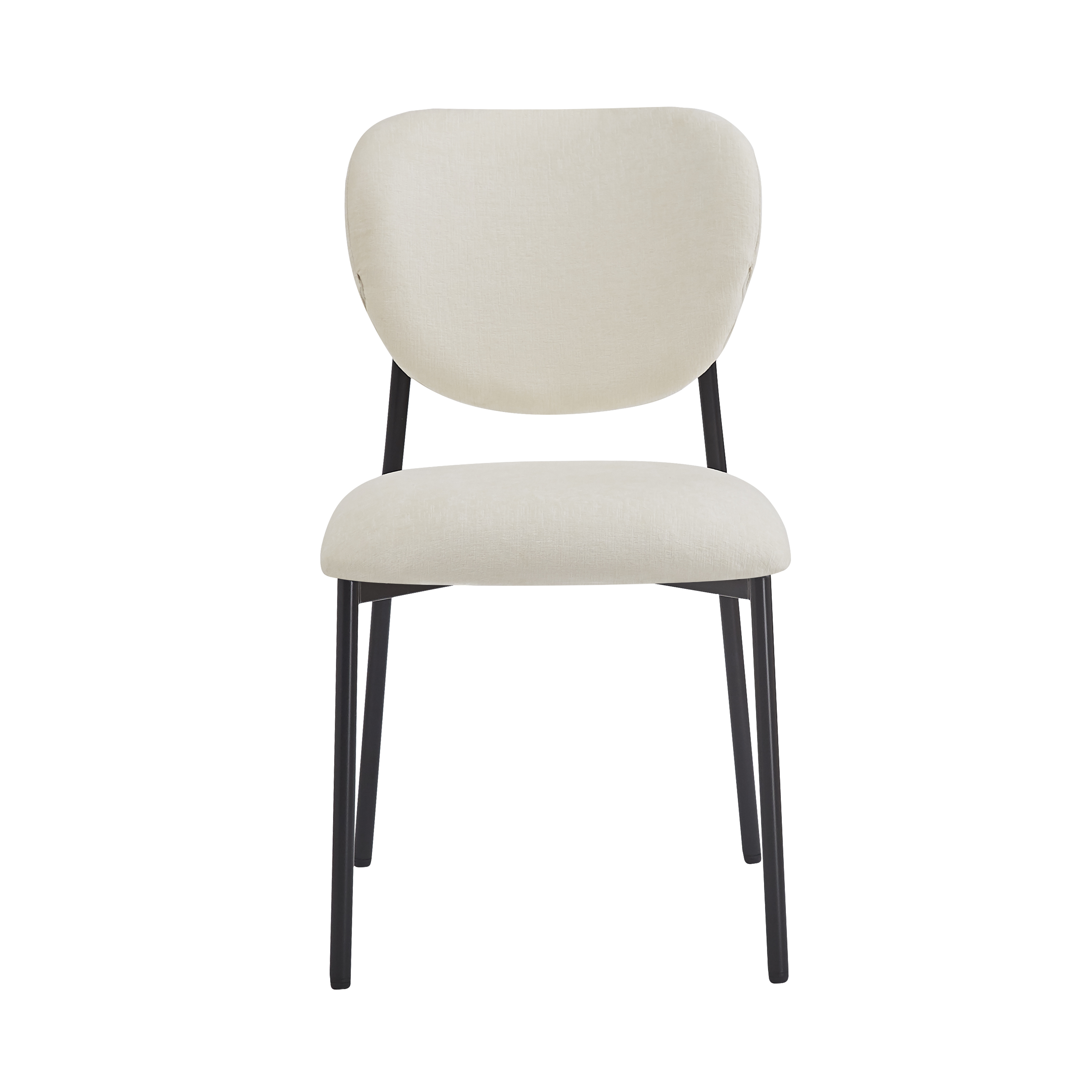 `Anmytek Upholstered Dining Chairs Set of 2 with Metal Legs Beige`