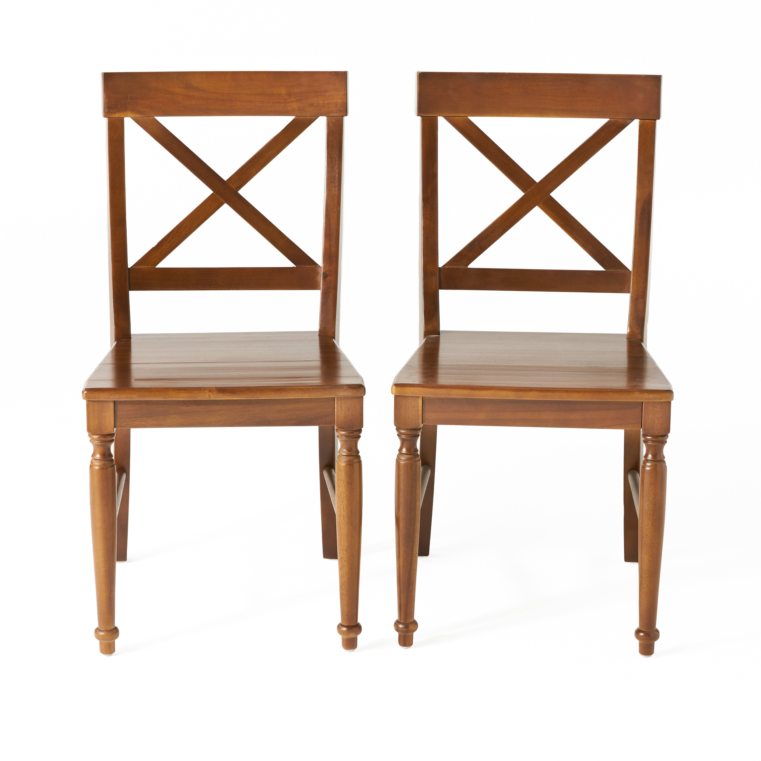 Anmytek Acacia Wood Dining Chairs Set of 2 Dark Oak Finish