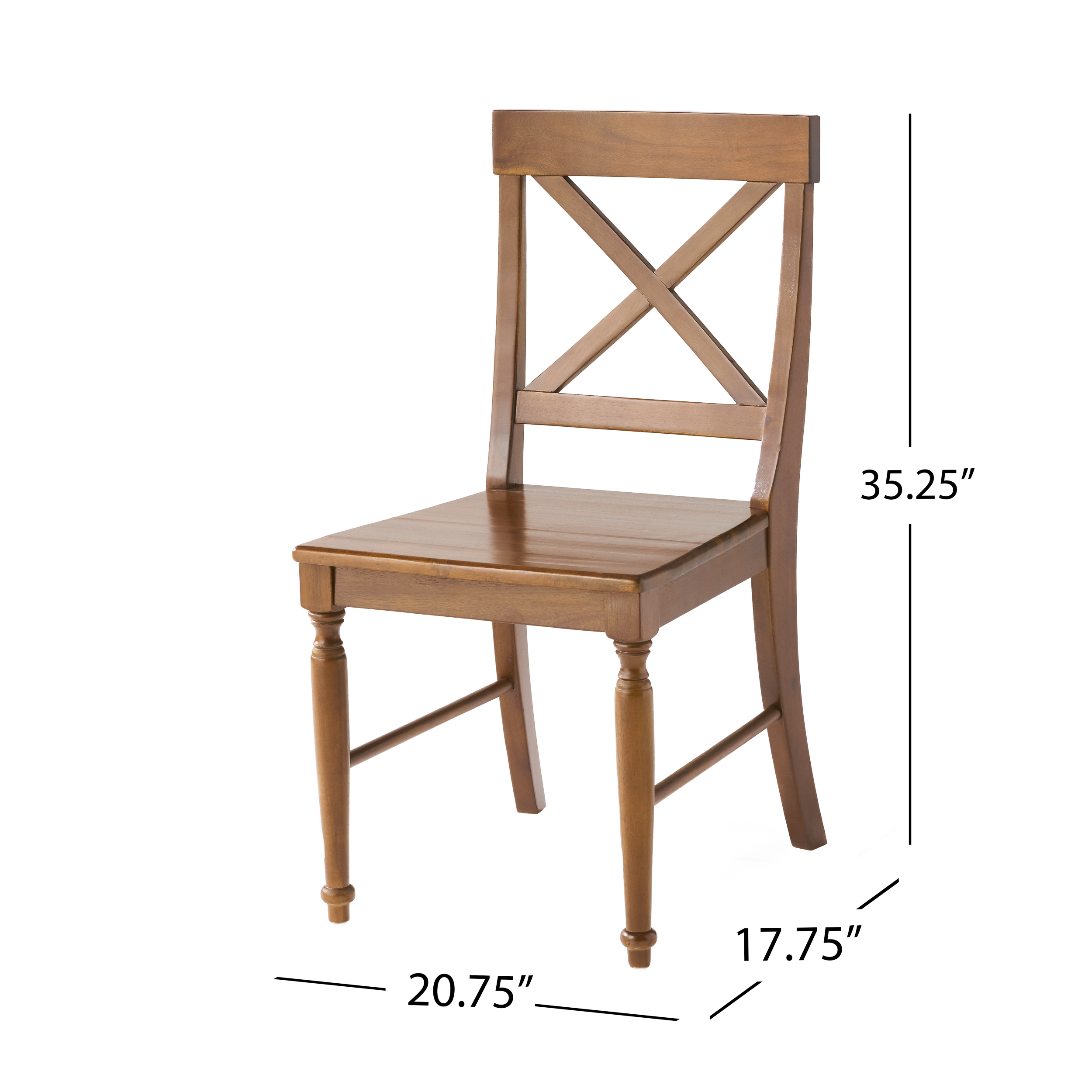 Anmytek Acacia Wood Dining Chairs Set of 2 Dark Oak Finish
