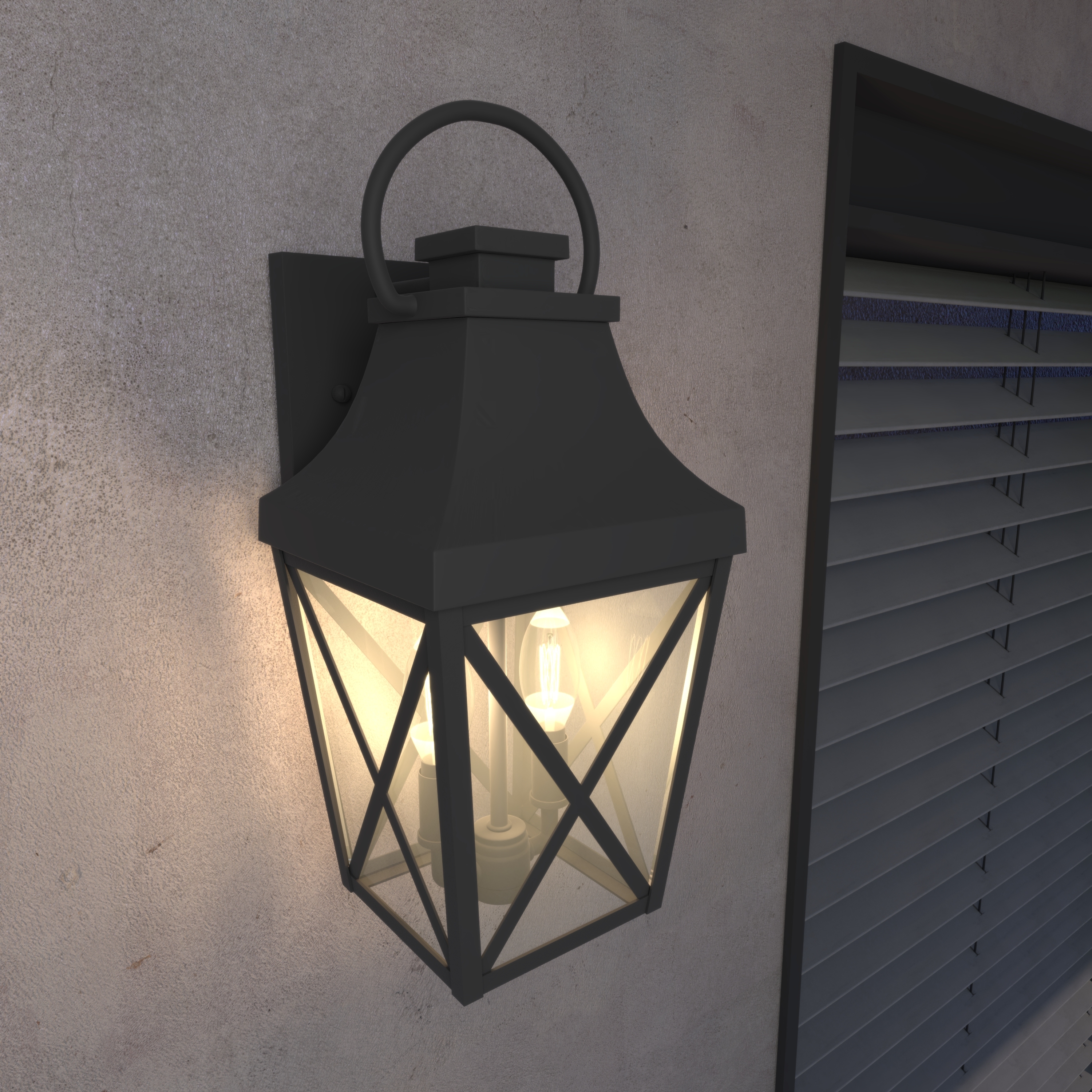 Anmytek Matte Black Outdoor Wall Sconce Clear Glass Shade Waterproof Exterior Wall Light For Porch Garage Front Door Patio Balcony 1 Pack