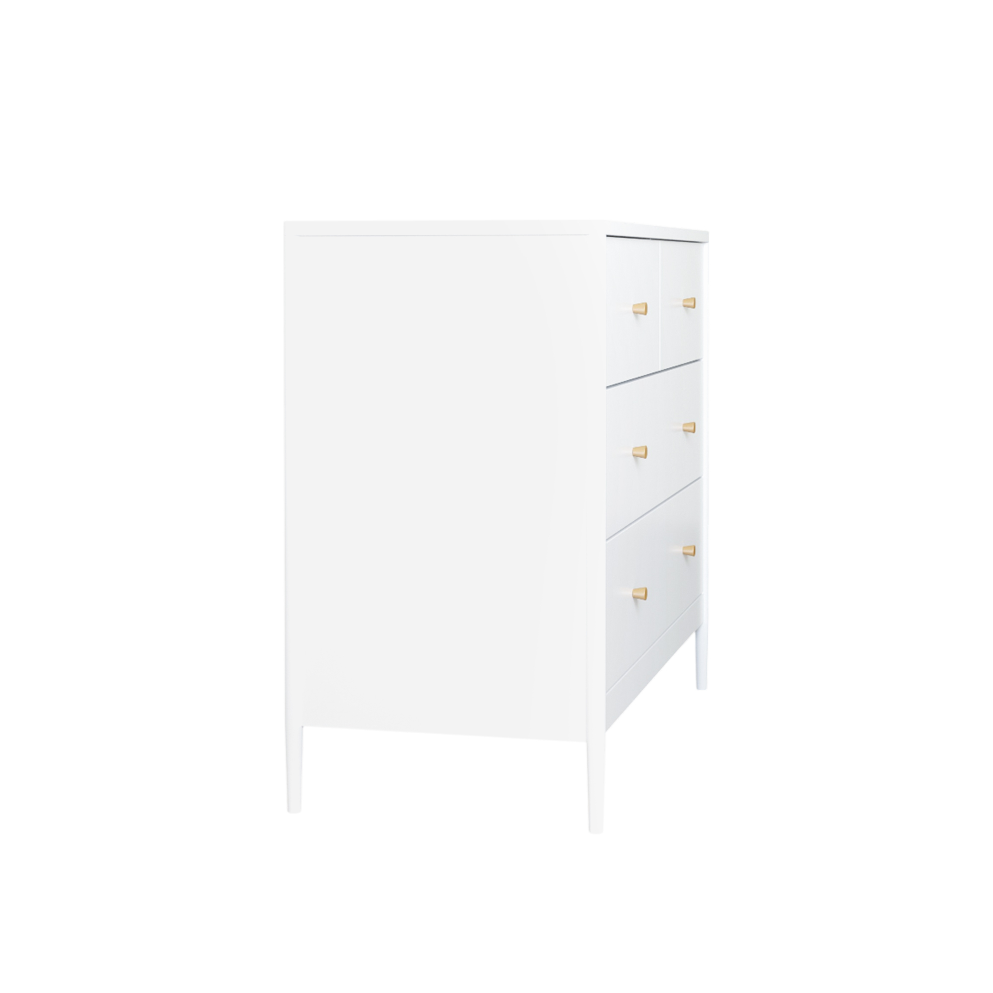 Anmytek White 4 Drawer Kids Dresser 35.4 Inch Wide Wooden Storage Cabinet Multifunctional Organizer for Toddler Bedroom Nursery Closet Living Room Apartment