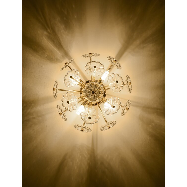 Anmytek Gold Flush Mount Ceiling Light Modern Indoor Home Lighting Fixture