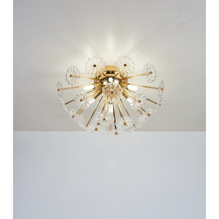Anmytek Gold Flush Mount Ceiling Light Modern Indoor Home Lighting Fixture