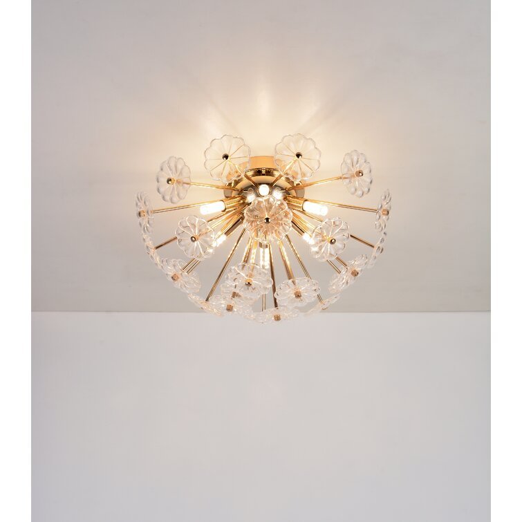 Anmytek Gold Flush Mount Ceiling Light Modern Indoor Home Lighting Fixture