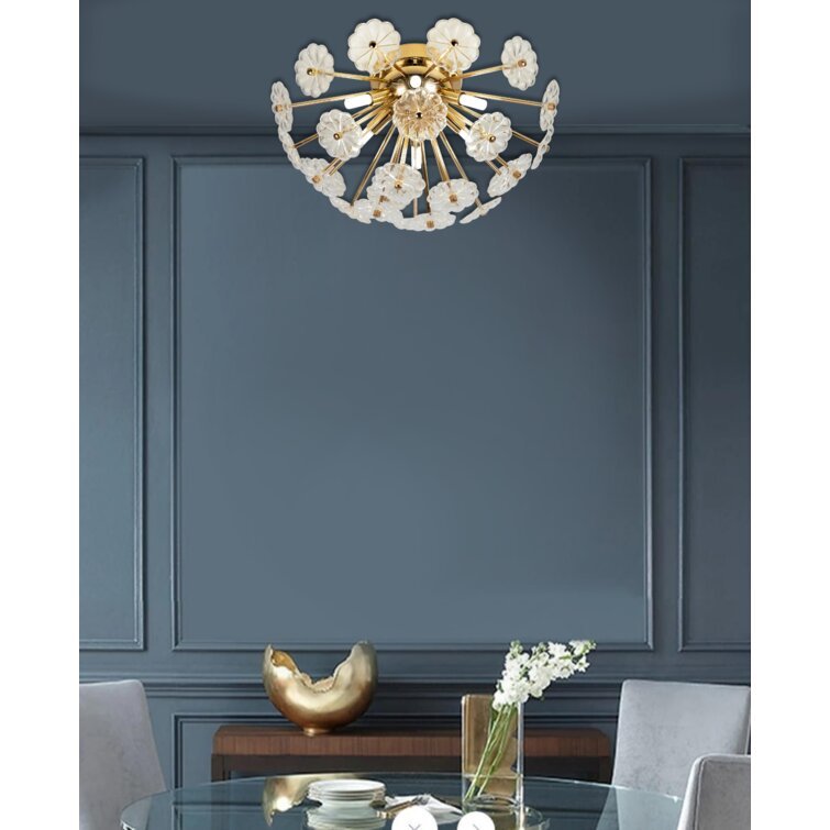 Anmytek Gold Flush Mount Ceiling Light Modern Indoor Home Lighting Fixture