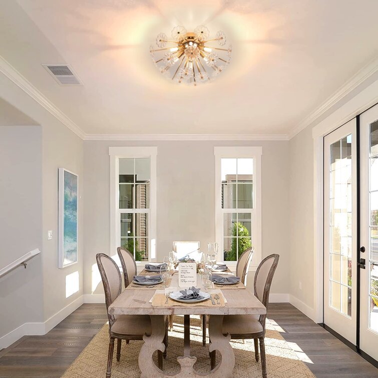 Anmytek Gold Flush Mount Ceiling Light Modern Indoor Home Lighting Fixture