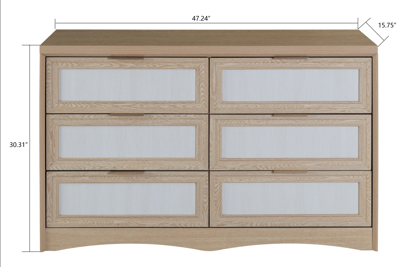 Anmytek Two Tone Dressing Table 48 Inch Wooden Makeup Vanity With Storage Cabinet For Bedroom Nursery Wardrobe Apartment