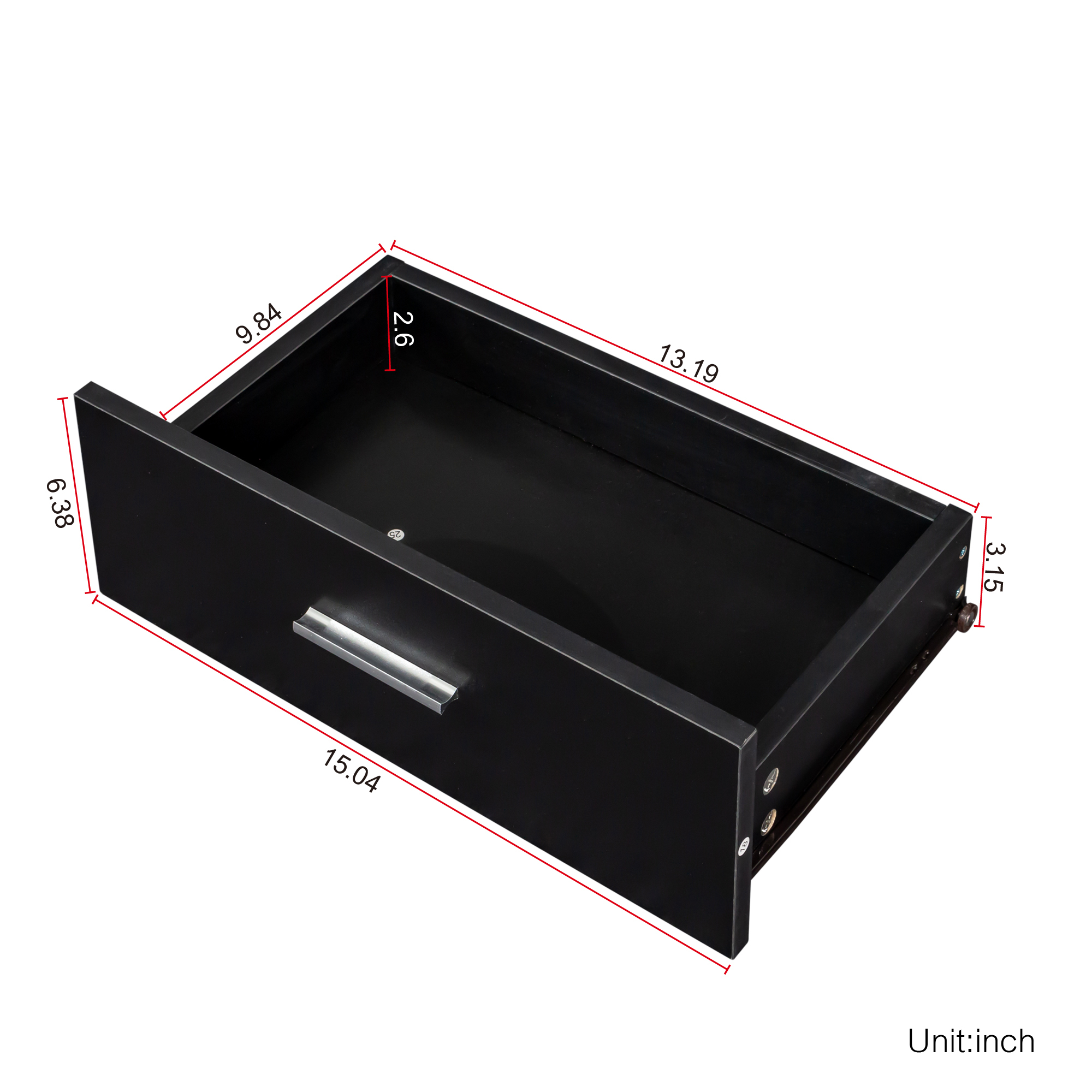 Anmytek Black Modern Simple Makeup Vanity Desk Multi Layer Storage With Large Capacity