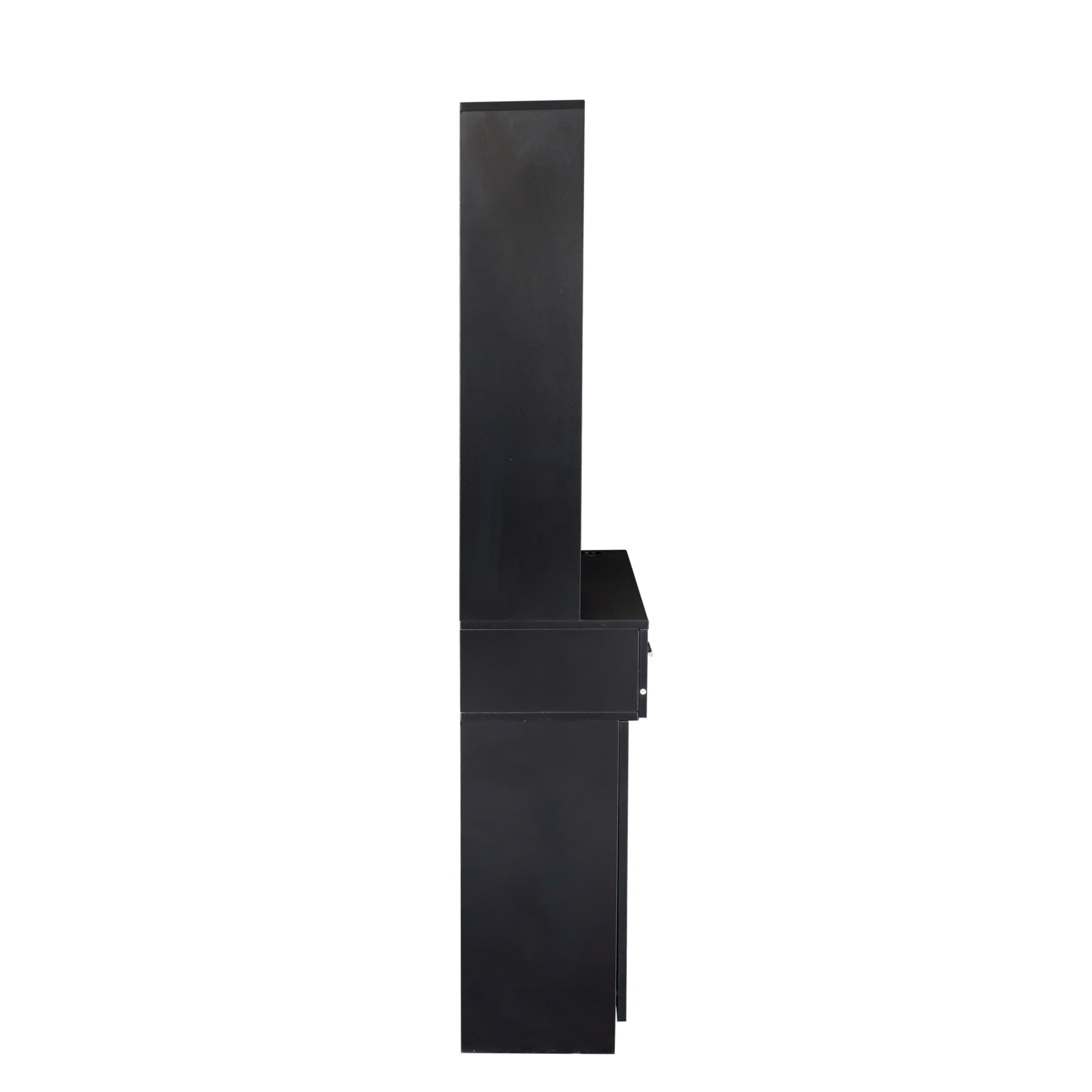 Anmytek Black Modern Simple Makeup Vanity Desk Multi Layer Storage With Large Capacity