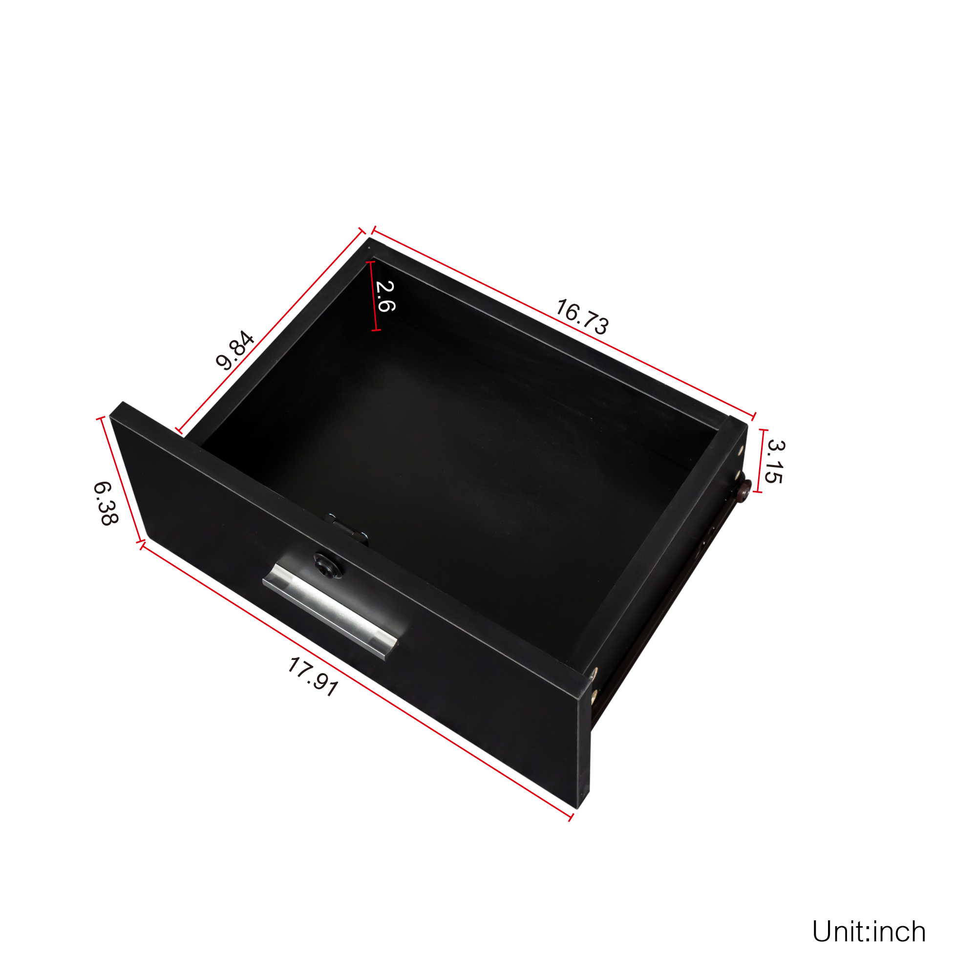 Anmytek Black Modern Simple Makeup Vanity Desk Multi Layer Storage With Large Capacity