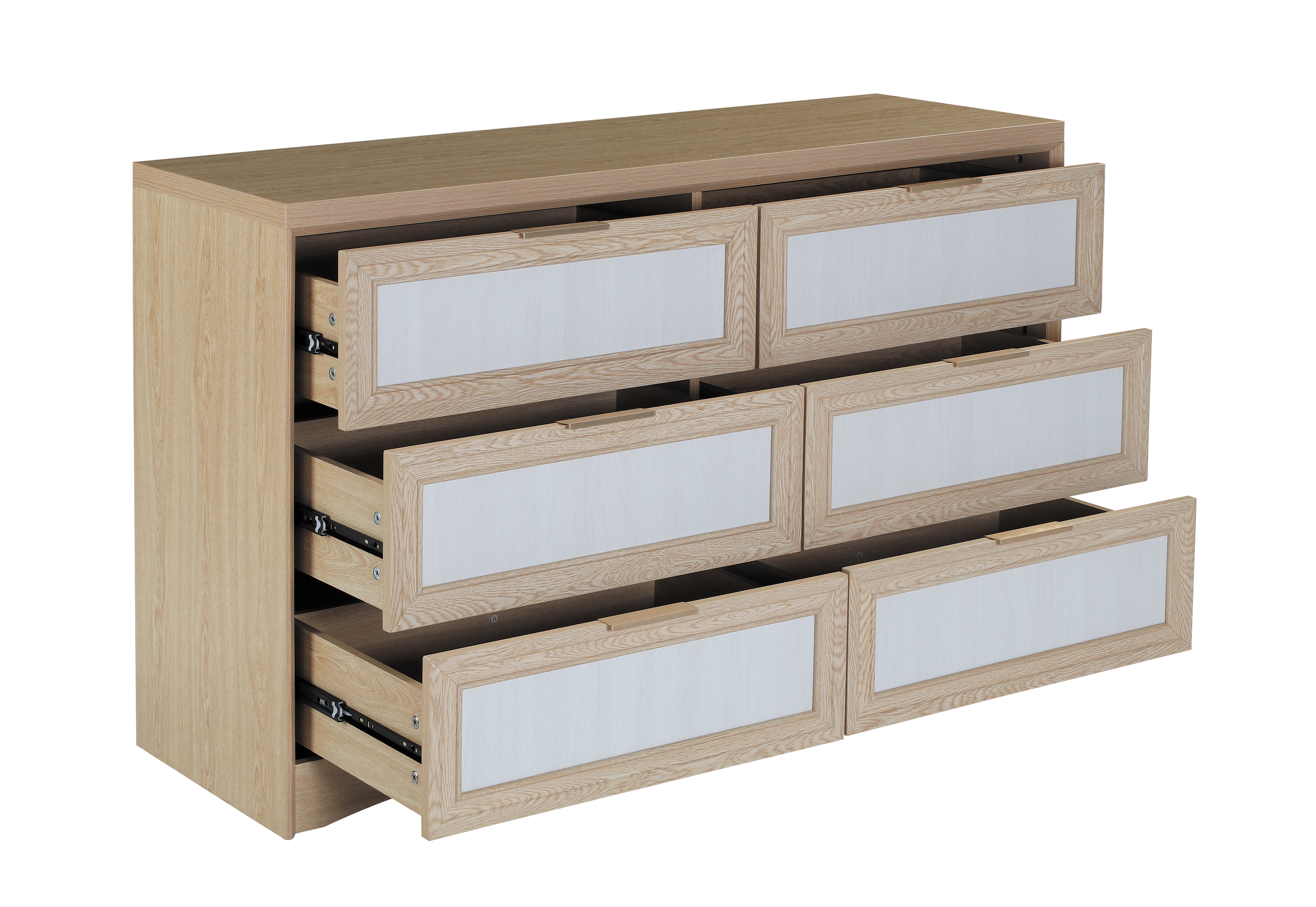 Anmytek Two Tone Dressing Table 48 Inch Wooden Makeup Vanity With Storage Cabinet For Bedroom Nursery Wardrobe Apartment