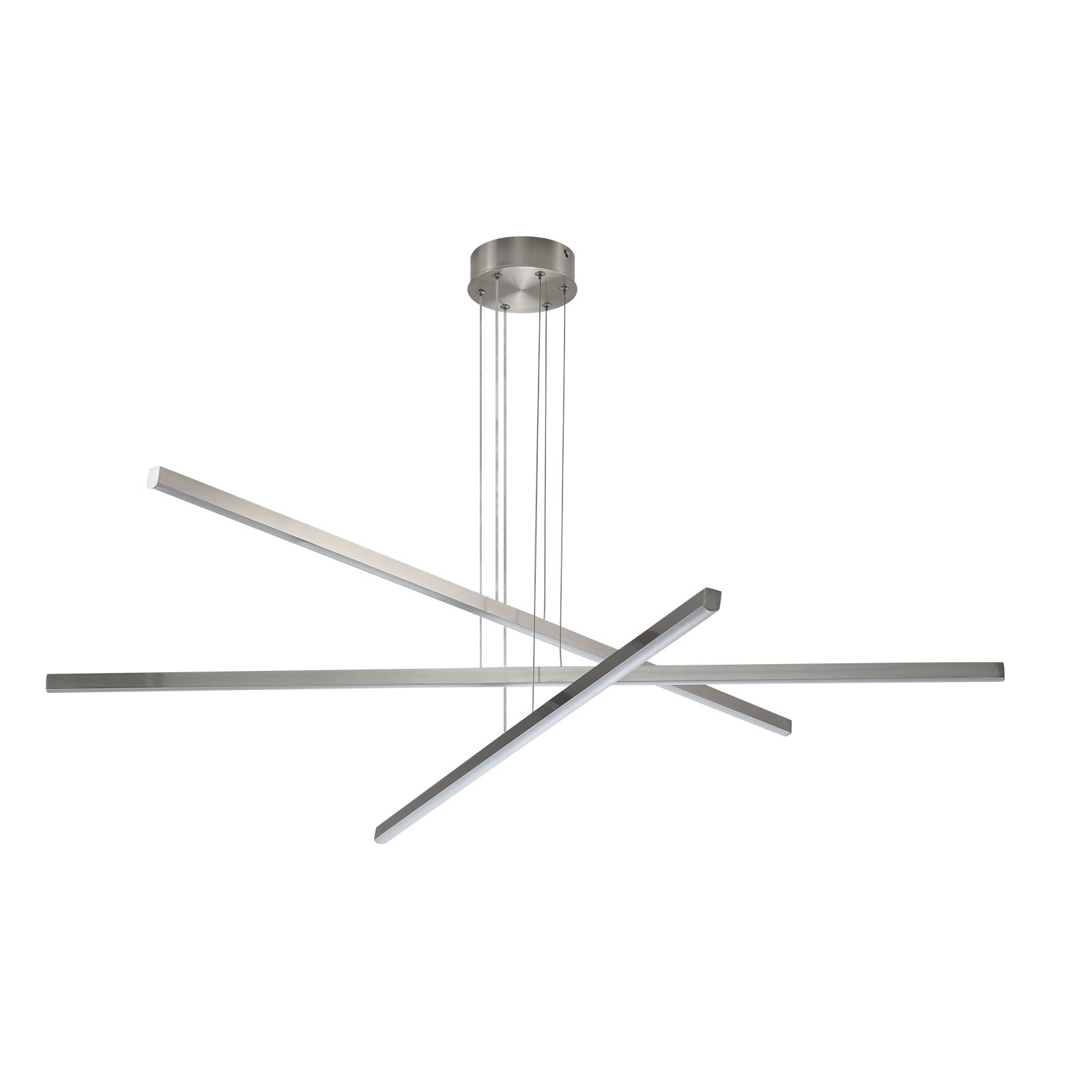 Anmytek 48 inch Modern LED Chandelier Geometric 3 Arm Adjustable Hanging Ceiling Light Sleek Metal Light Fixture for Dining Room Living Room Office