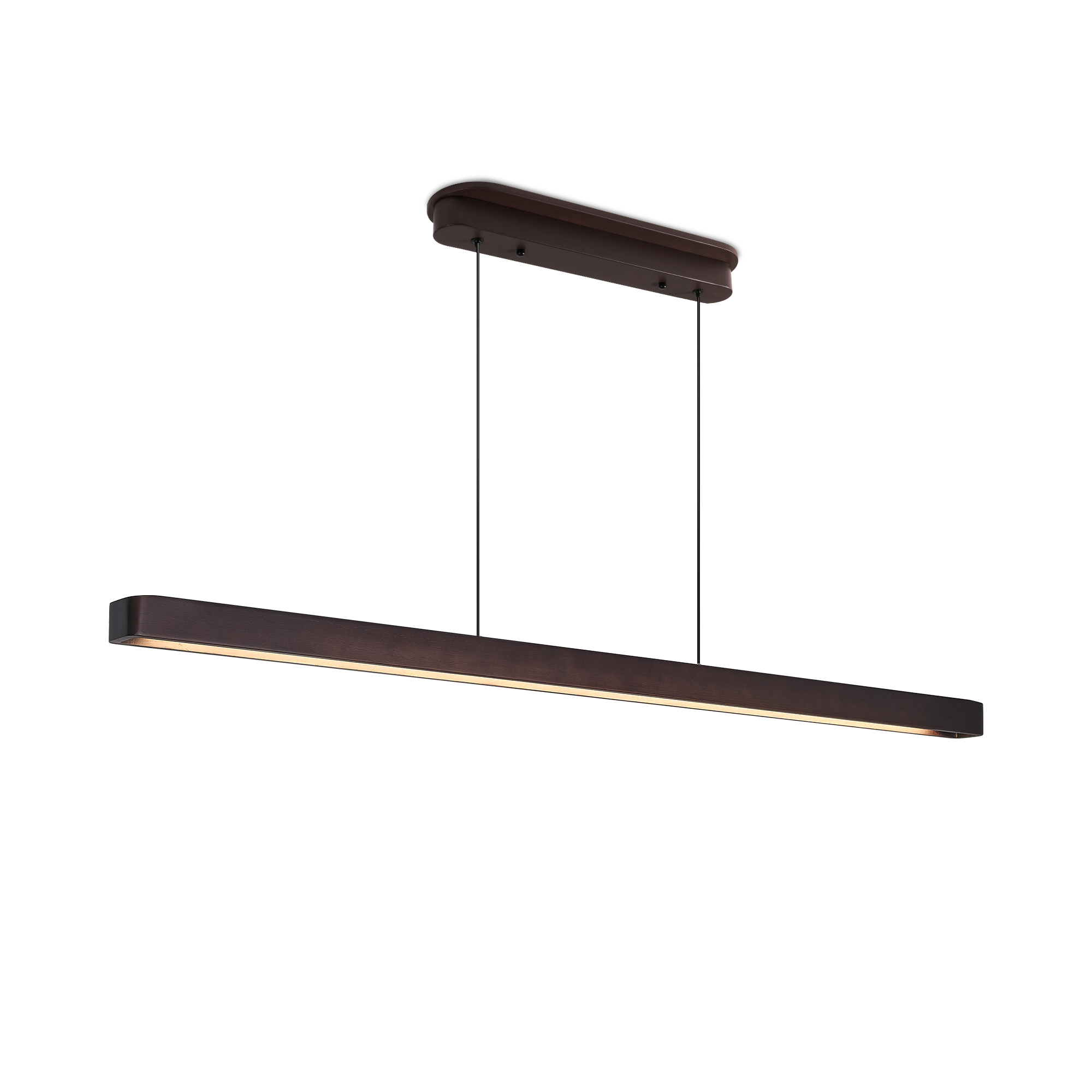 Anmytek Walnut Wood Modern LED Pendant Light 51 Inch Adjustable Hanging Lamp For Dining Room Kitchen Living Room