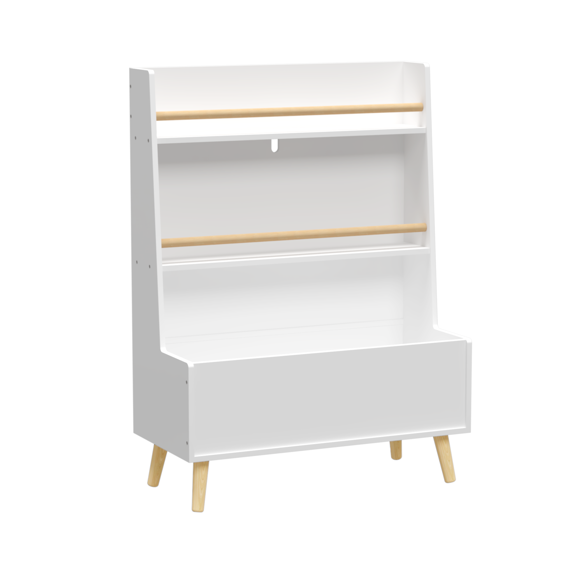 Anmytek White Kids Bookshelf Book Magazine Rack Toy Storage Organizer for Playroom Bedroom