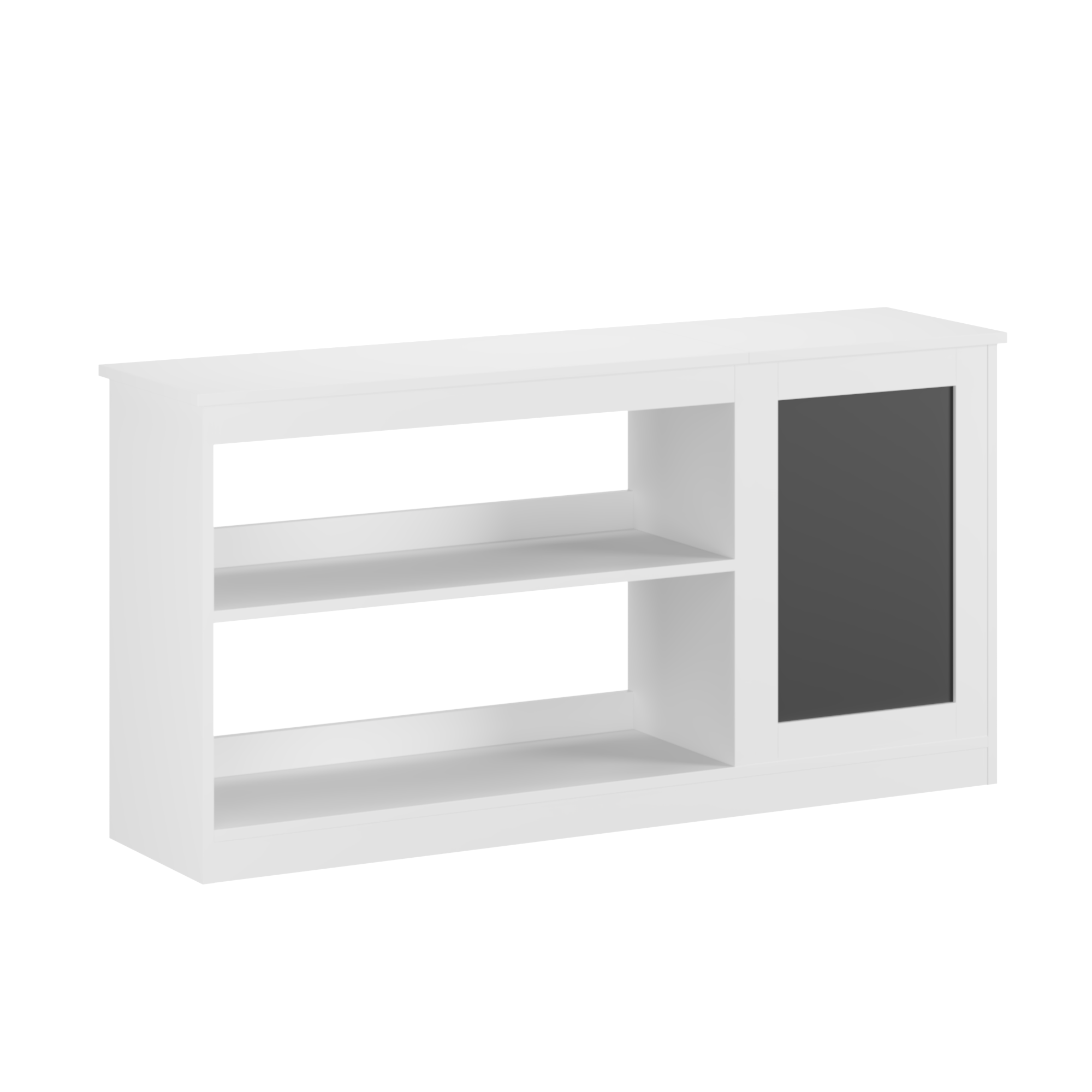 Anmytek 3 in 1 Kids Bookshelf Toy Storage Cabinet Modern White Organizer with Chalkboard for Playroom Bedroom
