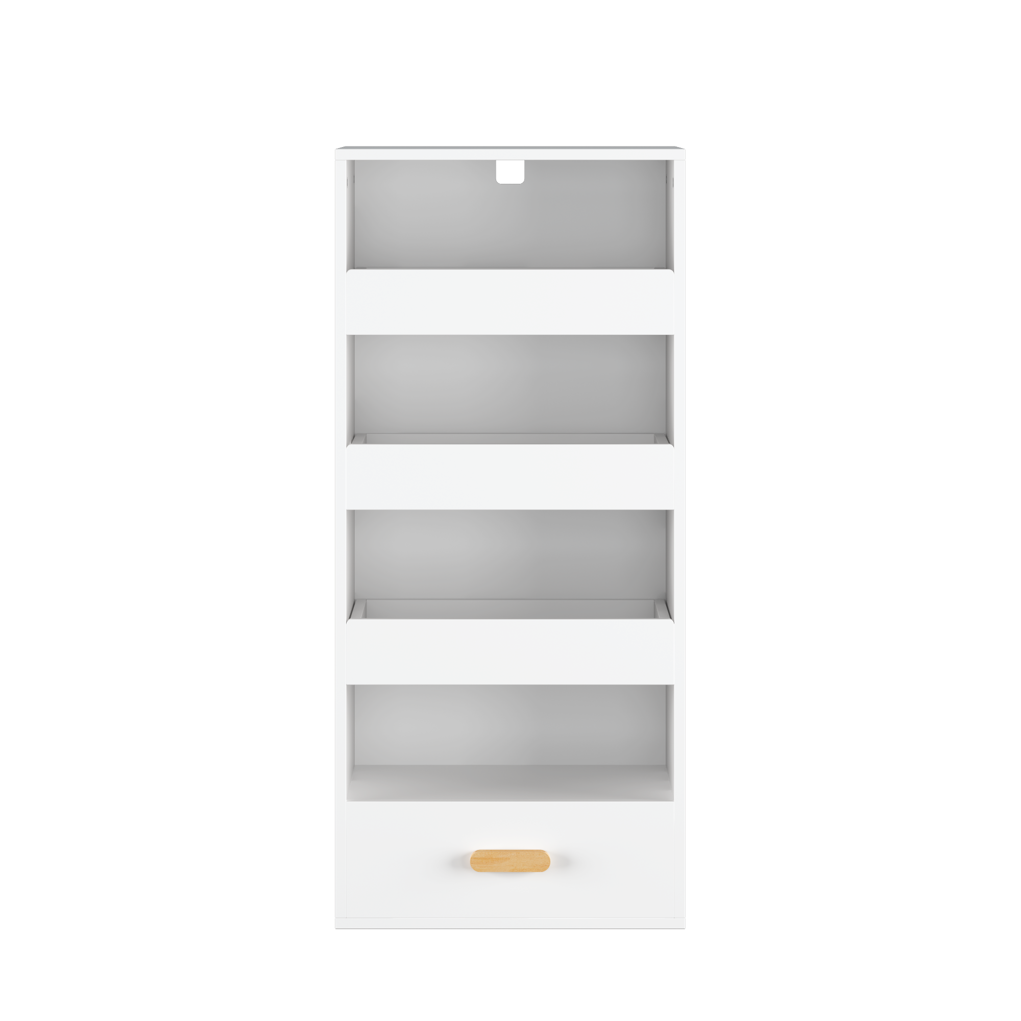 Anmytek 4 Tier Freestanding Bookshelf Storage Organizer with 3 Sliding Drawers and 1 Bottom Drawer for Living Room Home Office