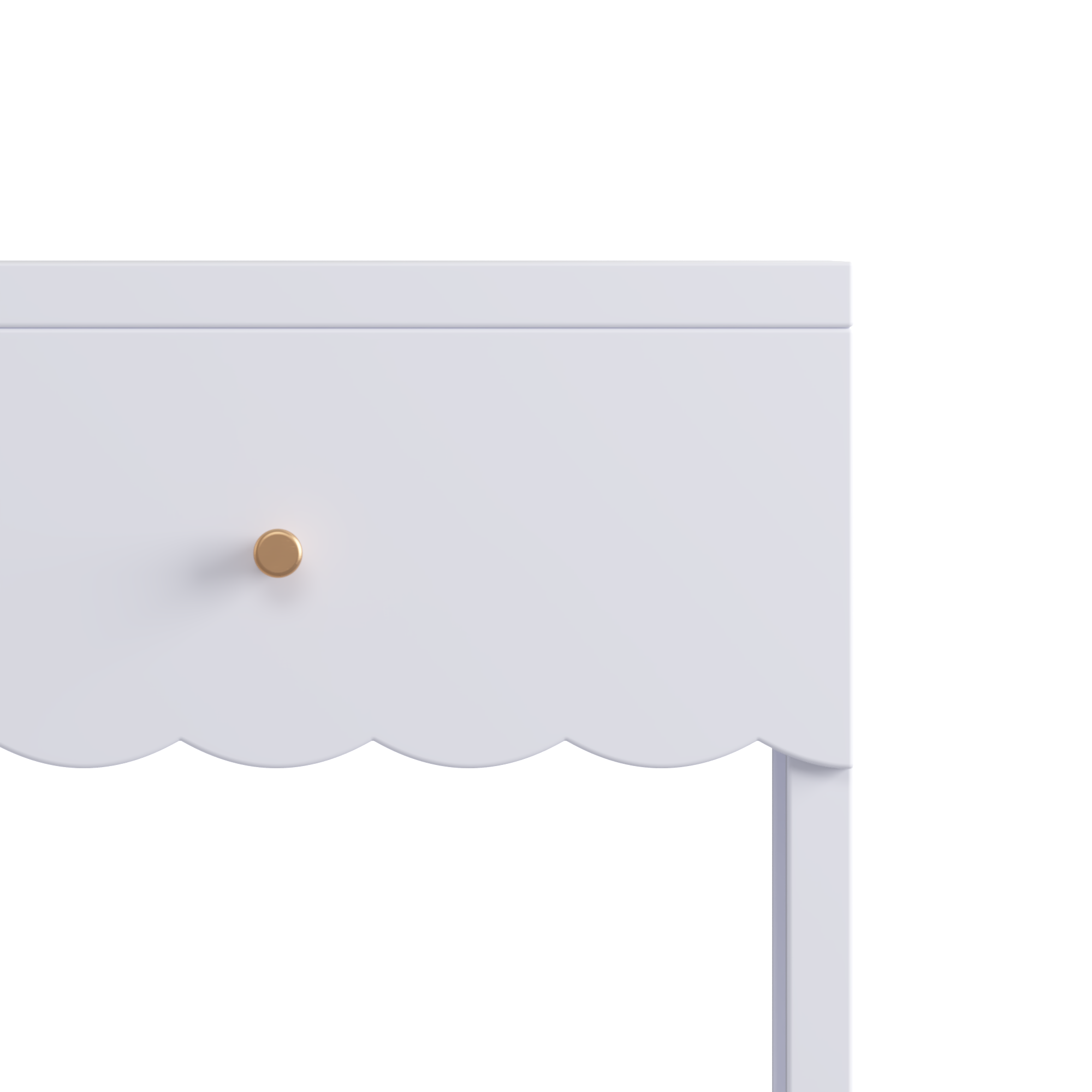Anmytek Modern Scalloped Edge Nightstand Drawer and Open Shelf Minimalist Light Purple Bedside Side Table for Bedroom Kids Room Girls Room