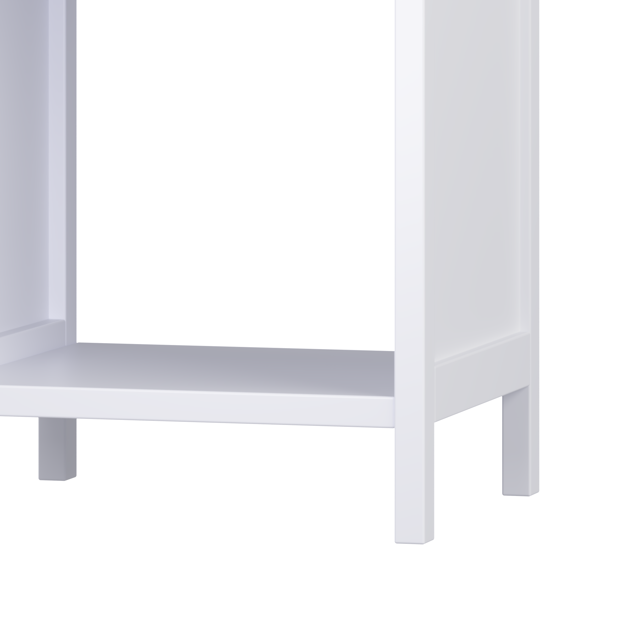 Anmytek Modern Scalloped Edge Nightstand Drawer and Open Shelf Minimalist Light Purple Bedside Side Table for Bedroom Kids Room Girls Room