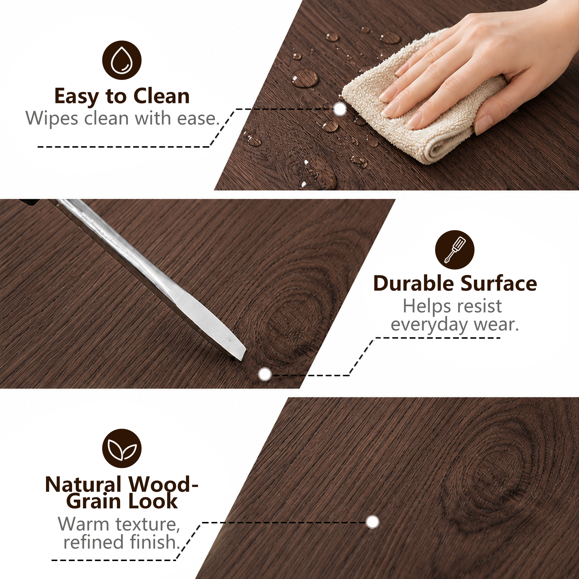 Anmytek C-Shaped End Table 14.96 x 21.65 Walnut Wood Grain Sofa Side Table Sturdy Base Narrow Snack C Table for Small Spaces Living Room Bedroom Bedside Home Office