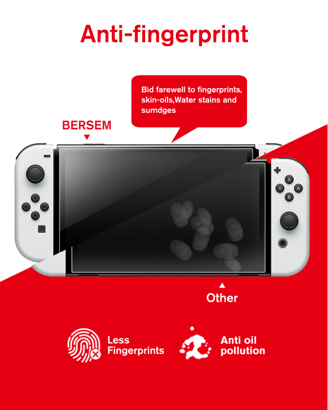 [2 Pack] Tempered Glass Screen Protector Compatible with Switch OLED 7 inch 2021, Auto Alignment Kit/9H Hardness/Transparent HD Clear/Anti-Scratch/Bub
