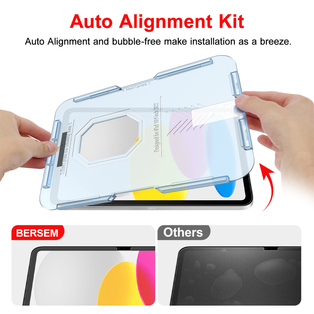 B ERSEM Silkfeel Glass Screen Protector Compatible with iPad 10th Generation 10.9 inch (2022), Matte PET Film for Drawing,