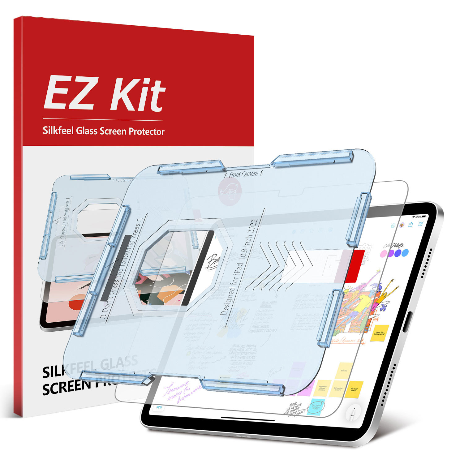 B ERSEM Silkfeel Glass Screen Protector Compatible with iPad 10th Generation 10.9 inch (2022), Matte PET Film for Drawing,