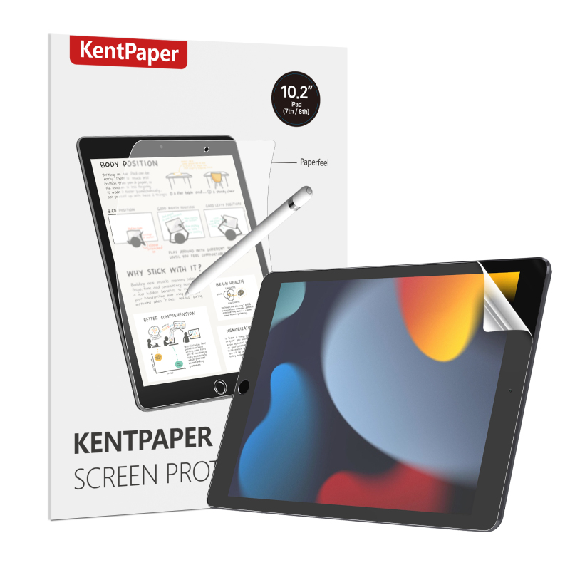 KentPaper Screen Protector Compatible with iPad 9th / 8th / 7th Generation, (iPad 10.2 inch, 2021/2020/2019 model) Anti-Glare, Write as Paper, Matte PET Film- 2 Pack