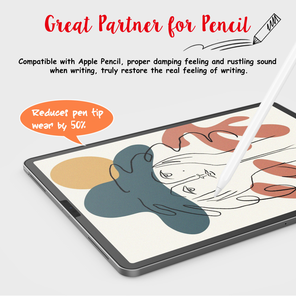 BERSEM [2 PACK] Paperfeel Screen Protector Compatible with iPad 11/iPad 10.2/iPad 9.7//iPad 12.9//iPad 10.9, Write and Draw Like on Paper, Anti Glare with Easy Installation Kit