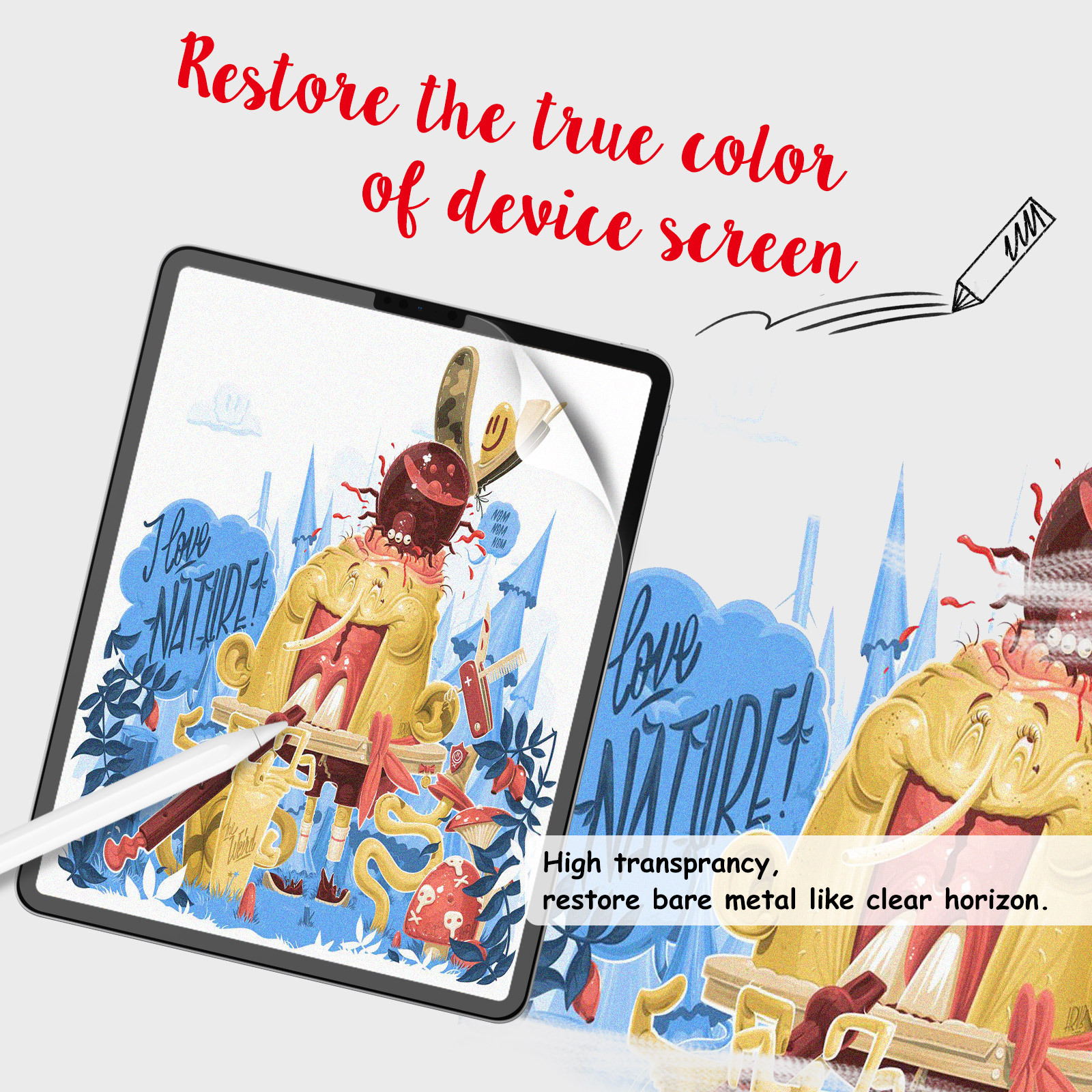 BERSEM [2 PACK] Paperfeel Screen Protector Compatible with iPad 11/iPad 10.2/iPad 9.7//iPad 12.9//iPad 10.9, Write and Draw Like on Paper, Anti Glare with Easy Installation Kit