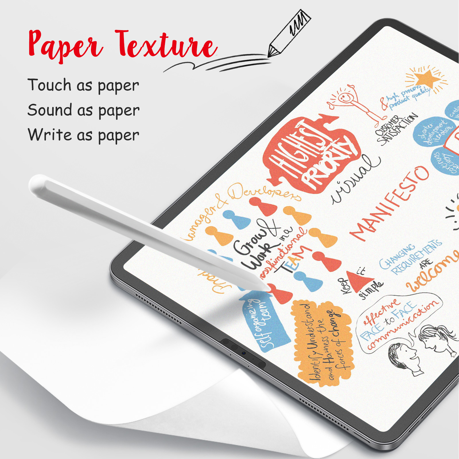 BERSEM [2 PACK] Paper Screen Protector Compatible with iPad 11/iPad 10.2/iPad 9.7//iPad 12.9