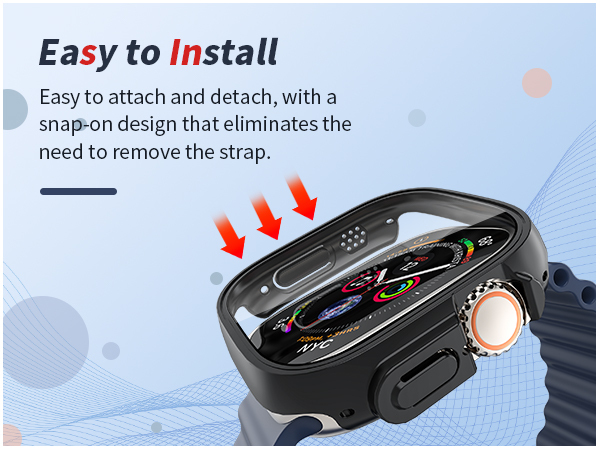[2 Pack] Waterproof PC Case with Tempered Glass Screen Protector Compatible with Apple Watch Series 9 (2023) / 8/7 45mm, Full Protection, Waterproof, High Transparent, Anti-Scratch