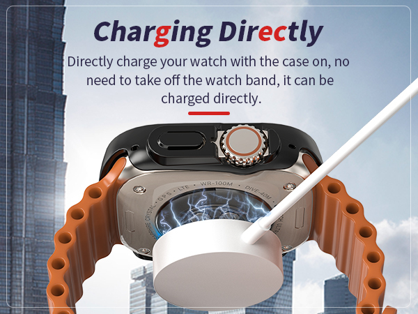 [2 Pack] Waterproof PC Case with Tempered Glass Screen Protector Compatible with Apple Watch Series 9 (2023) / 8/7 45mm, Full Protection, Waterproof, High Transparent, Anti-Scratch