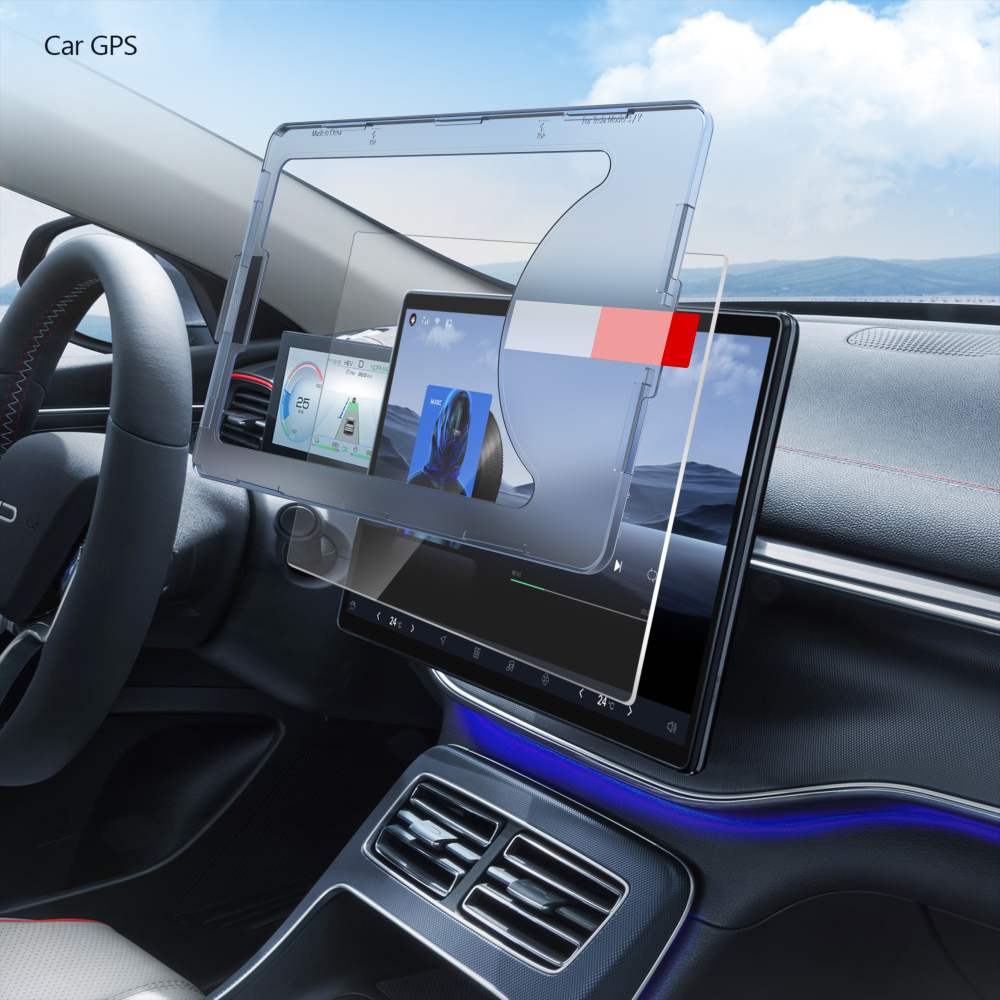 BERSEM Silkfeel Glass Screen Protector Compatible with Tesla Model 3 / Y Center Control Touch Screen Car Navigation [EZ Kit] [Anti Glare] [Automatic Alignment] [Bubble Free]