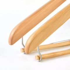 Natural Color Wooden Clothes Hanger with Locking Bar