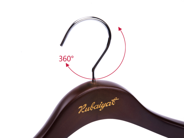 Deluxe Walnut Color Wooden Suit Hanger With Clips