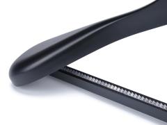 Black Color Wooden Clothes Hanger With Square Bar