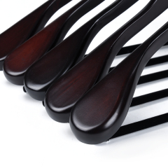 Mahogany Solid Wooden Clothes Hanger With Velvet Bar