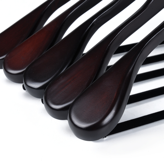 Mahogany Solid Wooden Clothes Hanger With Velvet Bar